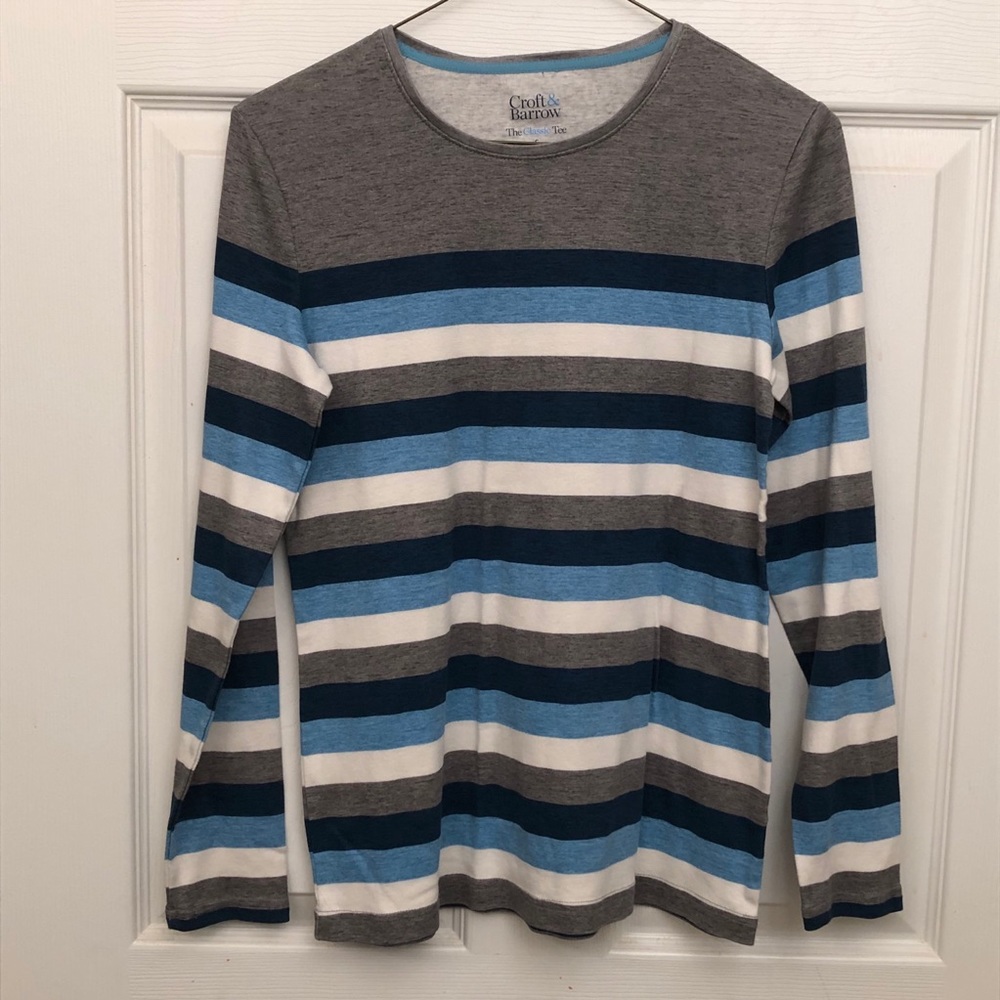 🎉 Croft & Barrow Sz S Stripped Long Sleeve - Picture 2 of 10